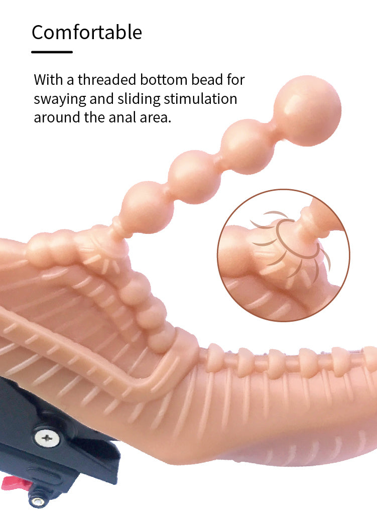 Anal bead massage head with vertical insertion