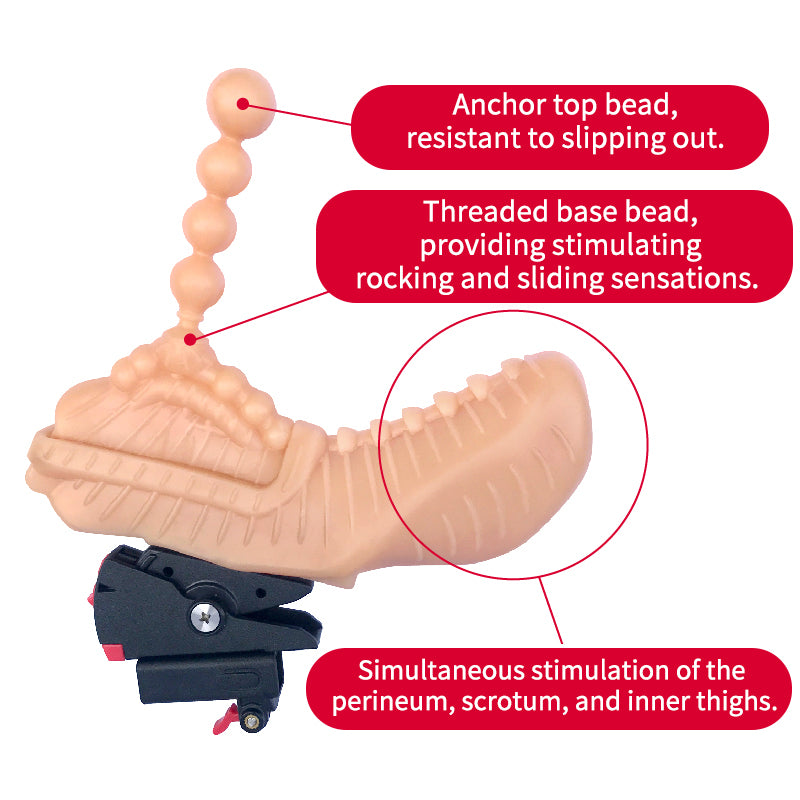 Anal bead massage head with vertical insertion
