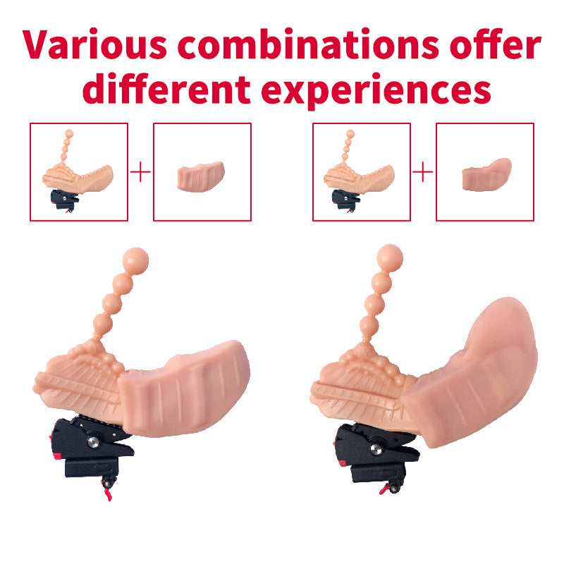 Anal bead massage head with vertical insertion