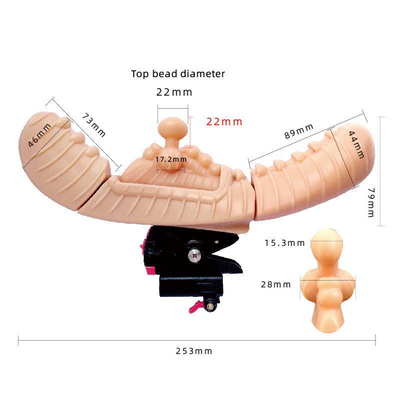 Extra large-size oval bead massage head