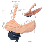 Anal bead massage head with vertical insertion